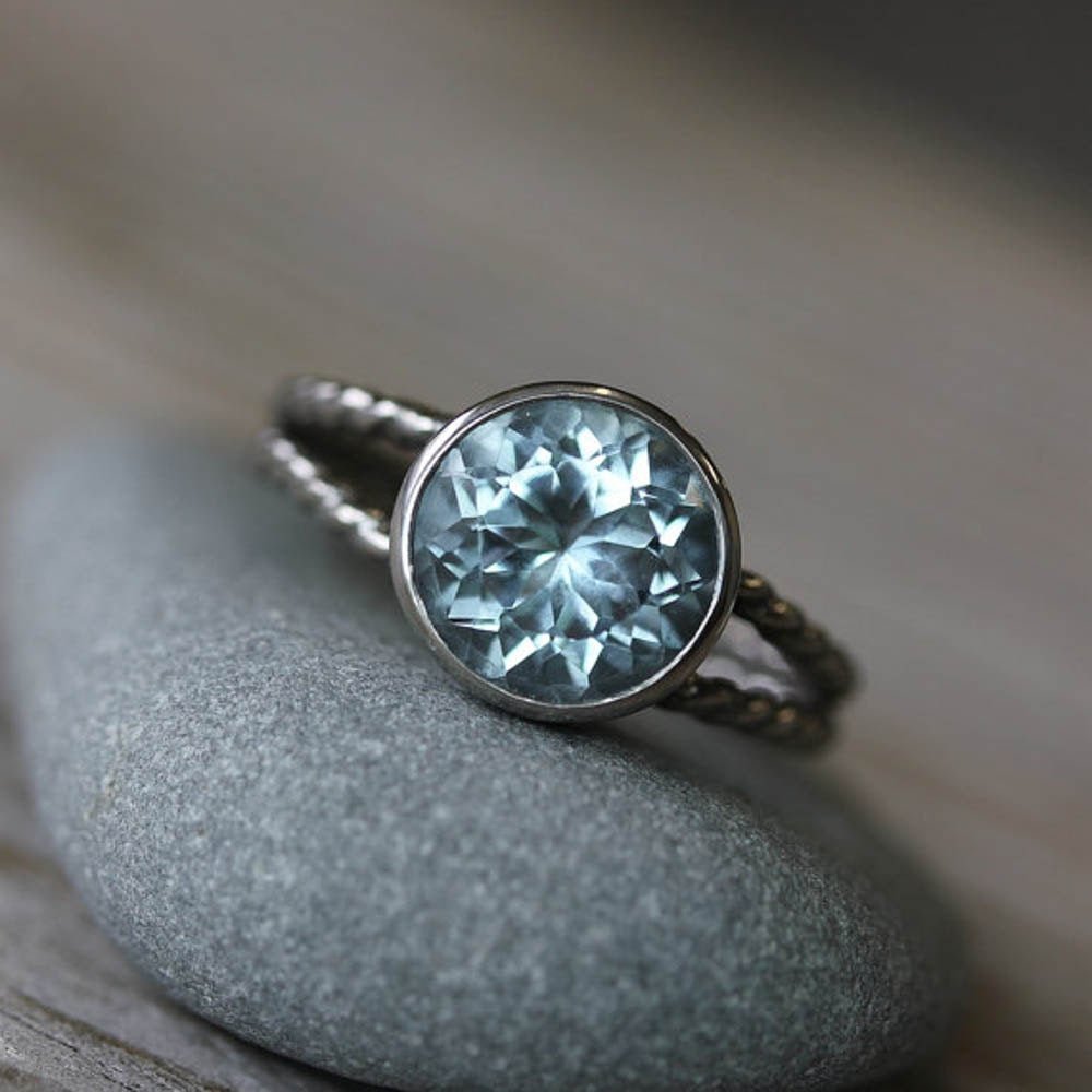 Aquamarine Rapunzel Ring - Madelynn Cassin Designs