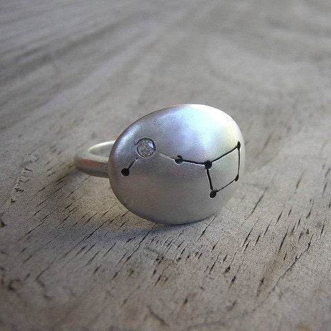 Big Dipper Diamond Constellation Ring, Zodiac Ring - Madelynn Cassin Designs