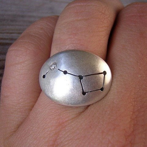 Big Dipper Diamond Constellation Ring, Zodiac Ring - Madelynn Cassin Designs