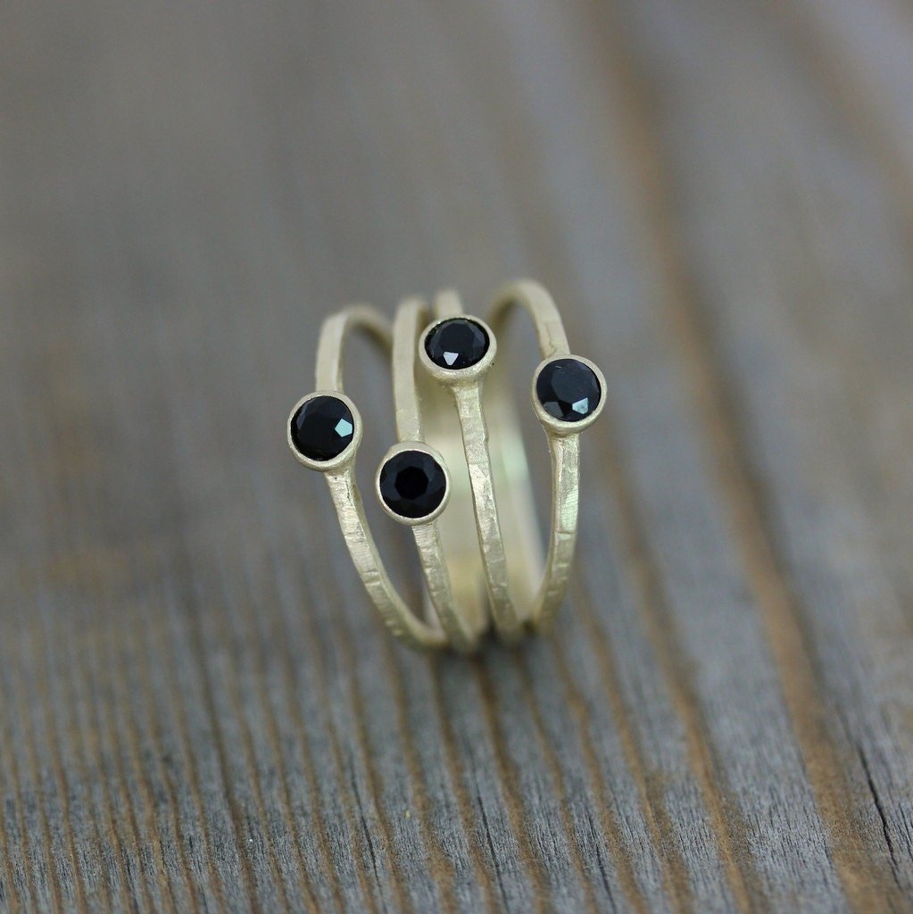 Black Spinel Multistone Ring - Madelynn Cassin Designs
