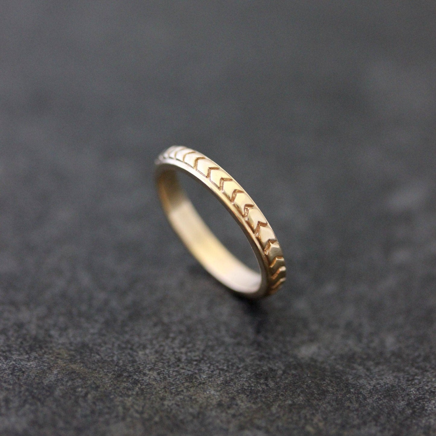 Chevron Wedding Band in 14k Gold - Madelynn Cassin Designs