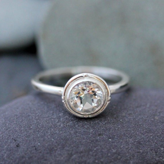 Crystal Clear White Topaz Ring in Sterling Silver - Madelynn Cassin Designs