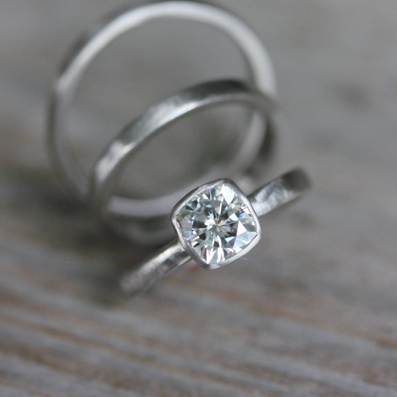 Cushion Cut Moissanite Engagement Ring - Madelynn Cassin Designs