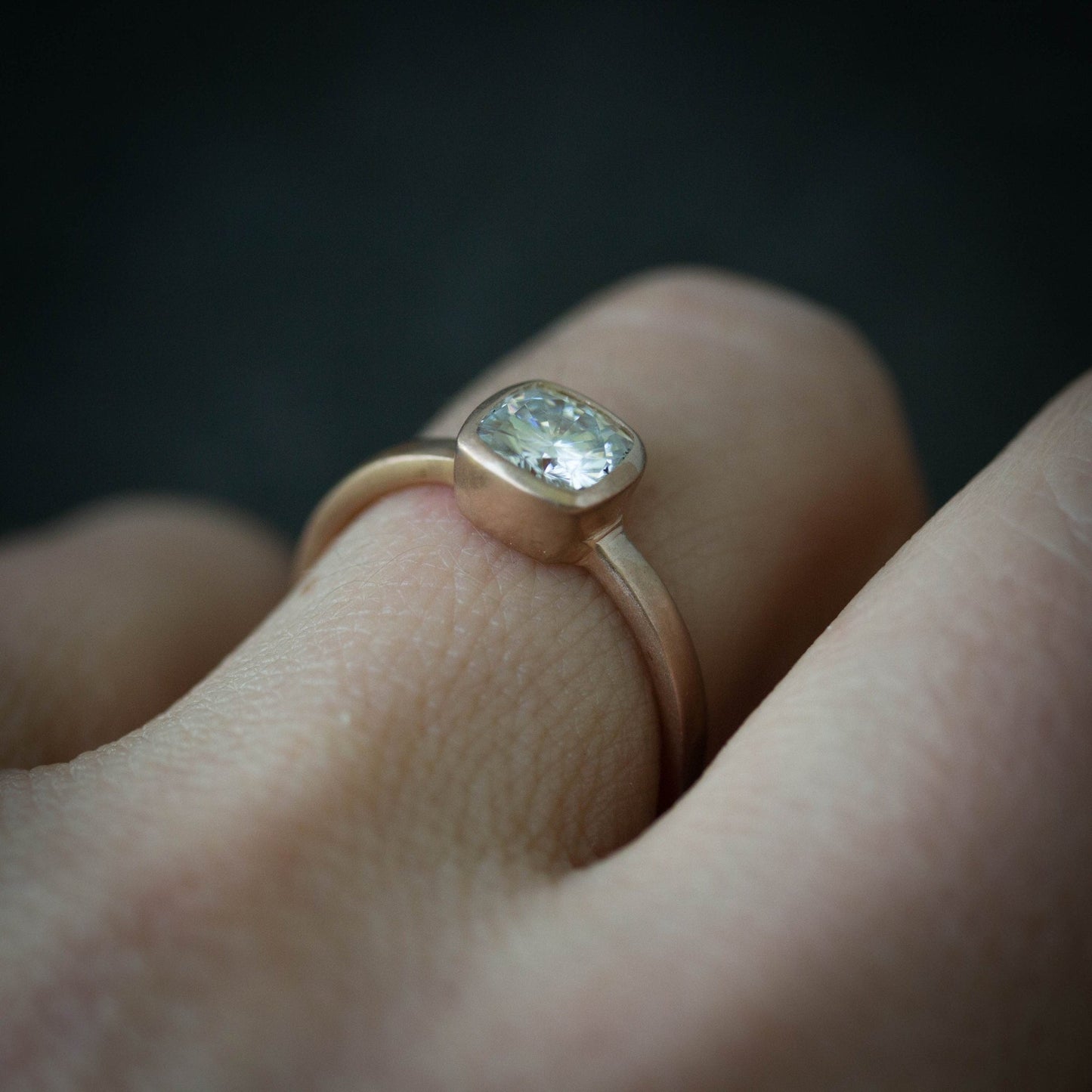 Cushion Cut Moissanite Engagement Ring - Madelynn Cassin Designs