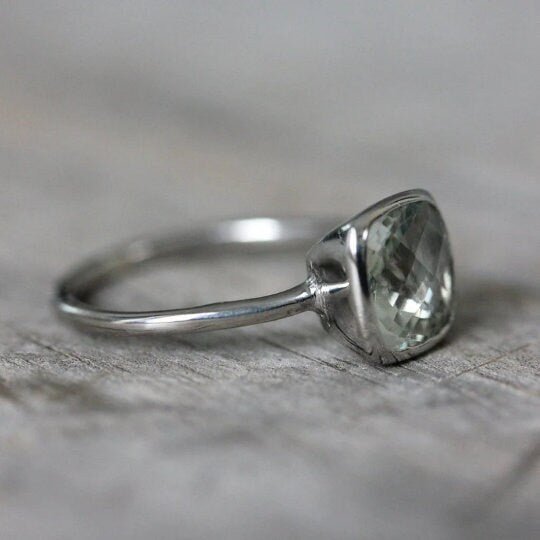 Cushion Cut Morganite Ring - Madelynn Cassin Designs