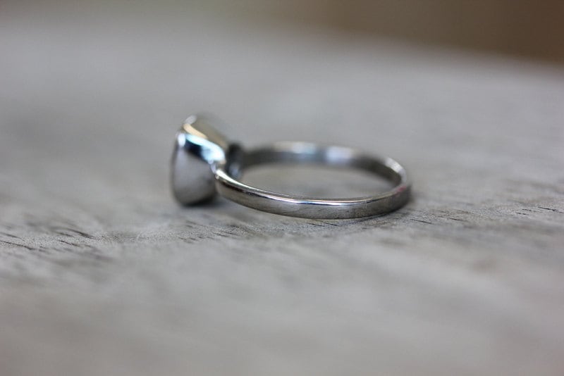 Cushion Cut White Gold Moissanite Ring - Madelynn Cassin Designs