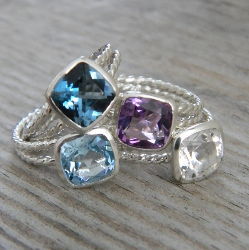Cushion White Topaz Ring - Madelynn Cassin Designs