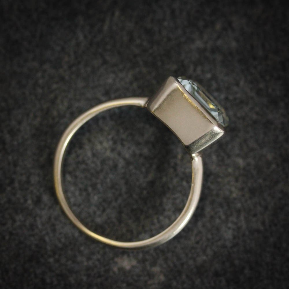 Emerald Cut Green Amethyst Ring, Prasiolite Ring - Madelynn Cassin Designs