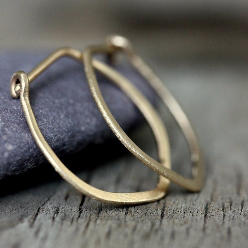 Falling Leaf Hoop Earrings in Yellow Gold - Madelynn Cassin Designs