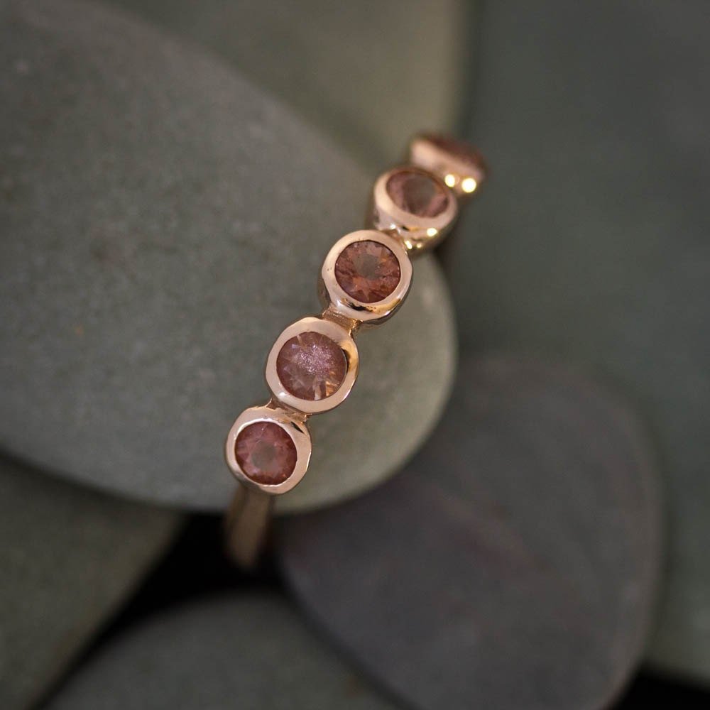 Five Stone Oregon Sunstone Ring - Madelynn Cassin Designs