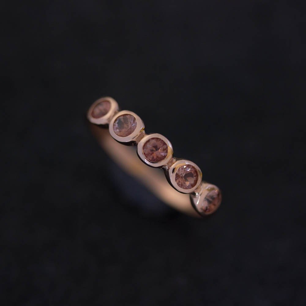 Five Stone Oregon Sunstone Ring - Madelynn Cassin Designs