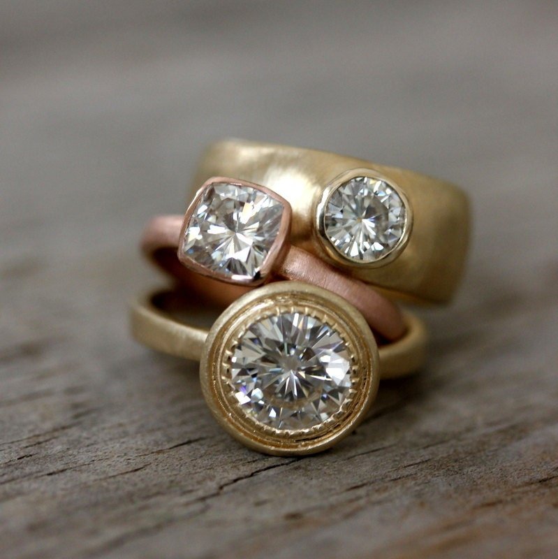 Forever One Moissanite Halo Engagement Ring - Madelynn Cassin Designs