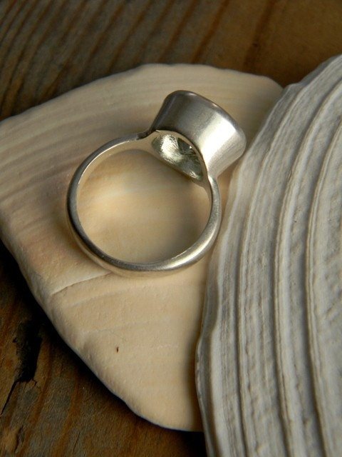 Green Amethyst Round Gemstone in Matte Silver Bezel - Madelynn Cassin Designs