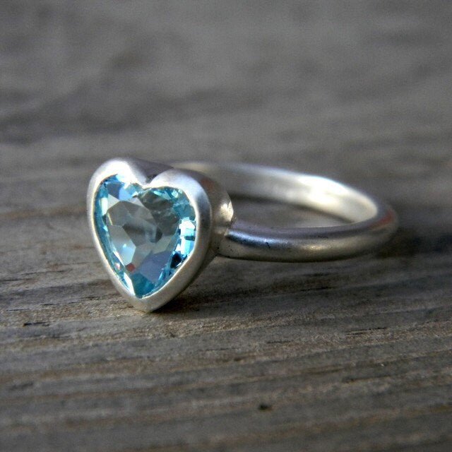 Heart Shaped Sky Blue Topaz Ring - Madelynn Cassin Designs