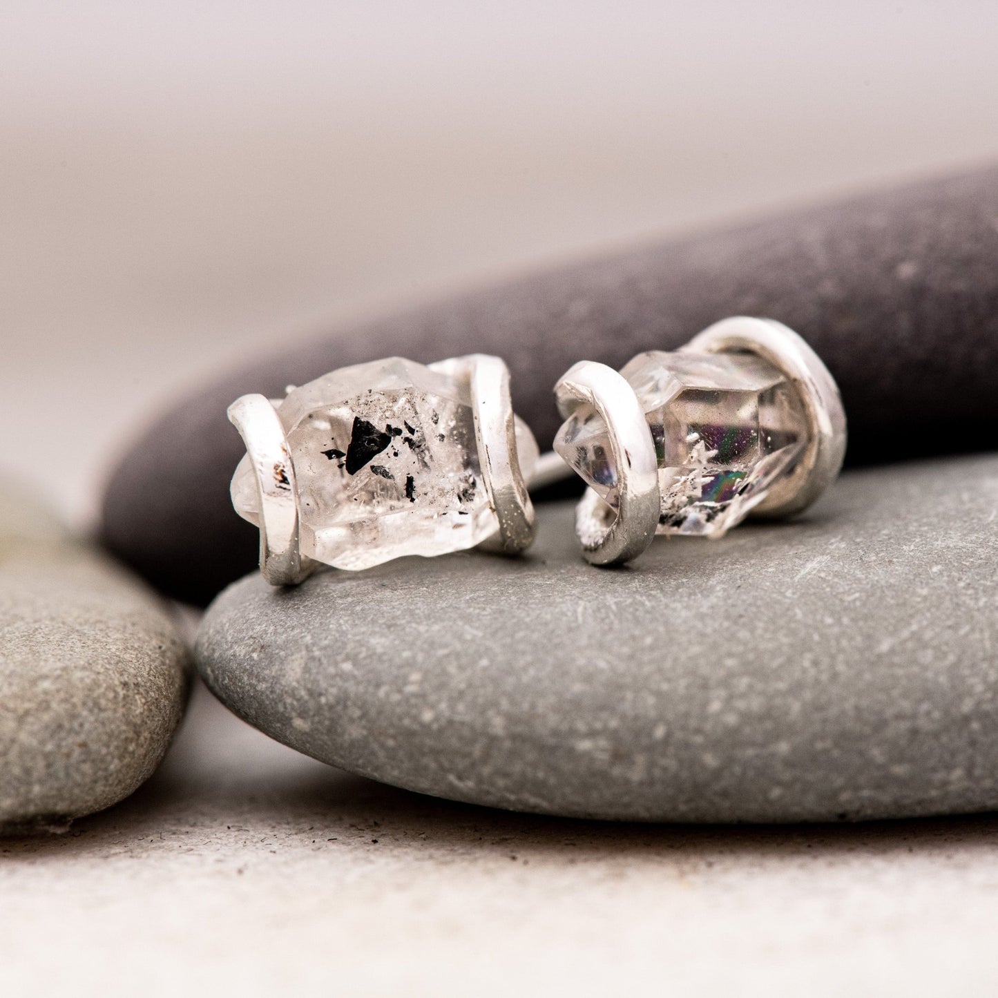 Herkimer Diamond Earrings, Herkimer Studs - Madelynn Cassin Designs