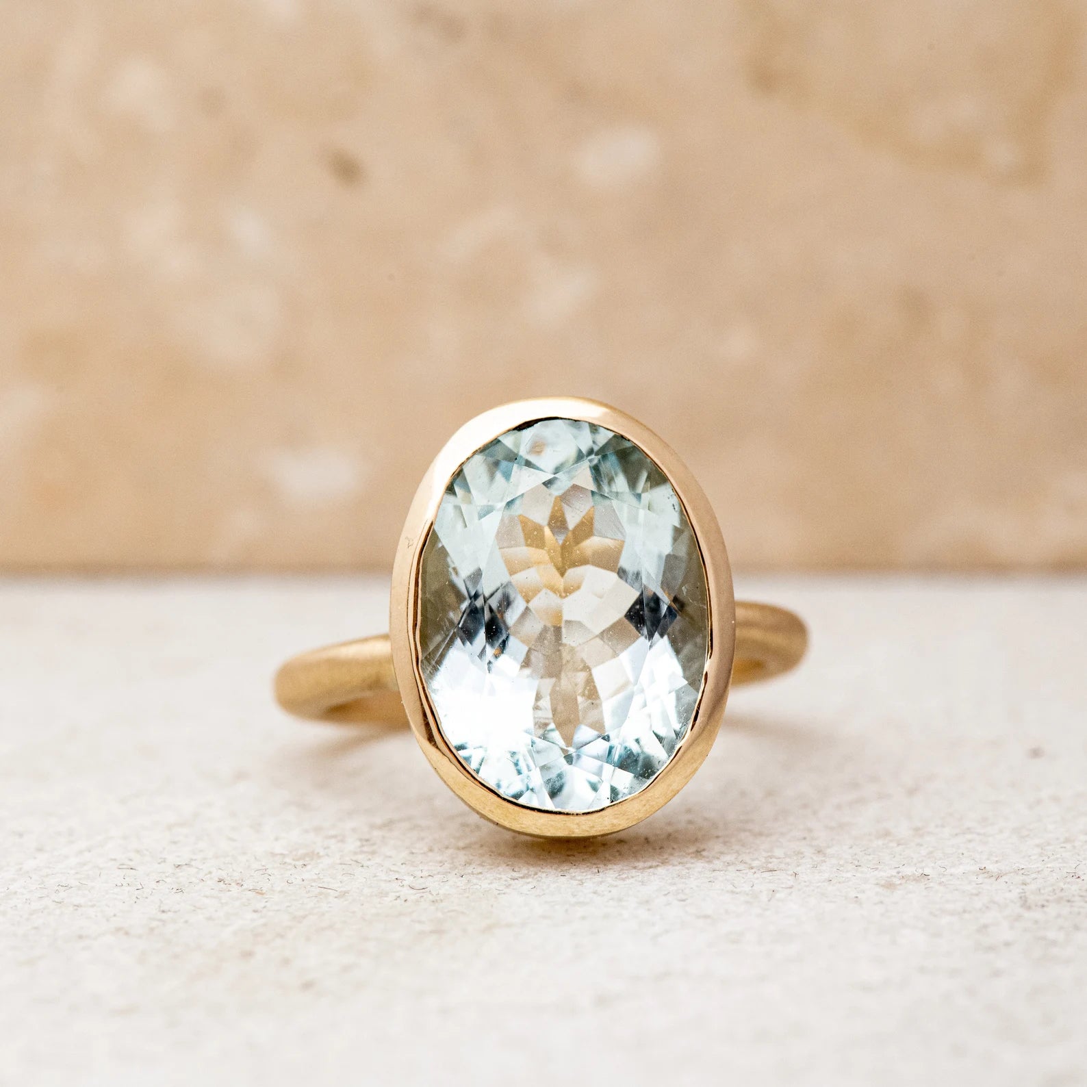 Round aquamarine ring on sale