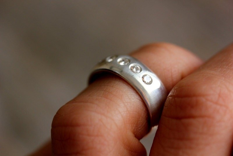 Moissanite Wedding Band - Madelynn Cassin Designs