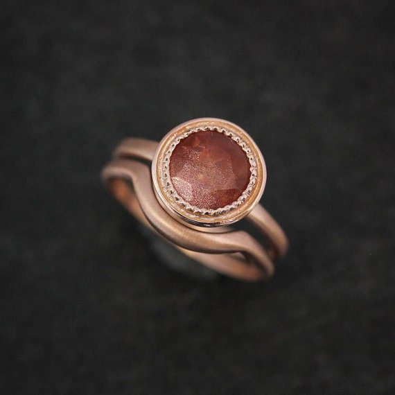 Oregon Sunstone Engagement Ring - Madelynn Cassin Designs