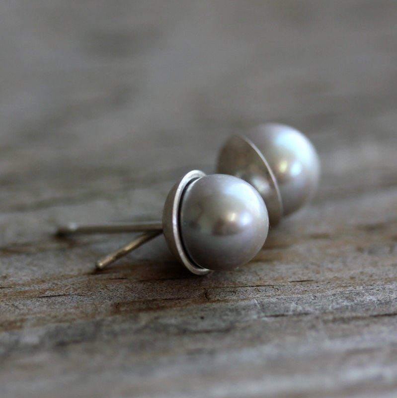Pearl Stud Earrings - Madelynn Cassin Designs