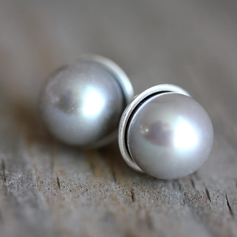 Pearl Stud Earrings - Madelynn Cassin Designs