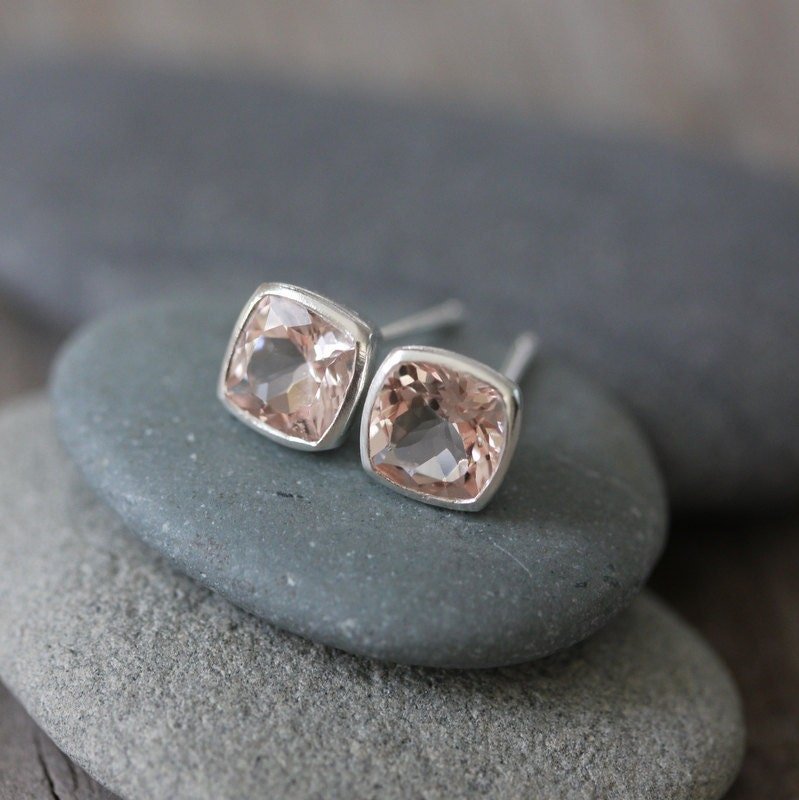 Rose Gold and Morganite Earrings - Madelynn Cassin Designs