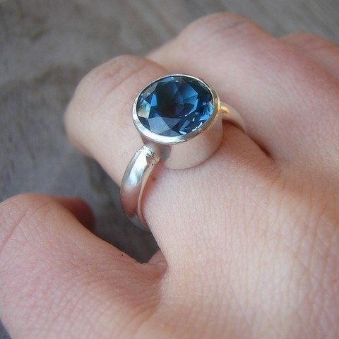 Round London Blue Topaz Ring - Madelynn Cassin Designs