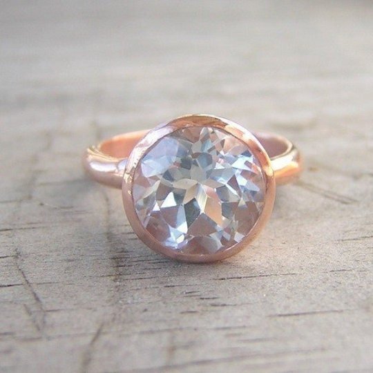 Round White Topaz Ring - Madelynn Cassin Designs