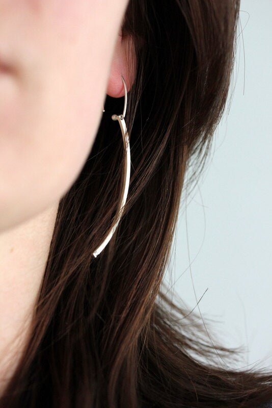 Silver Diamond Dangle Earrings - Madelynn Cassin Designs