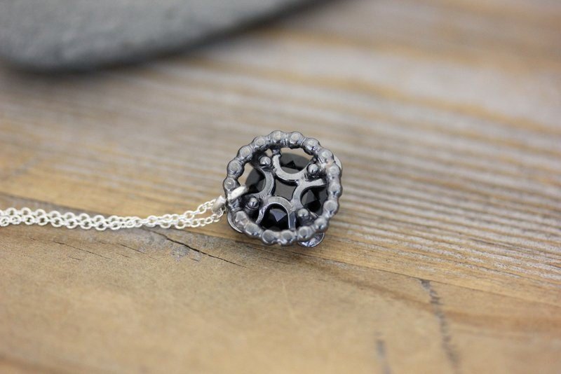 Sterling Silver And Black Spinel Gemstone Necklace - Madelynn Cassin Designs