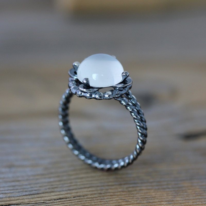 White Moonstone Ring - Madelynn Cassin Designs