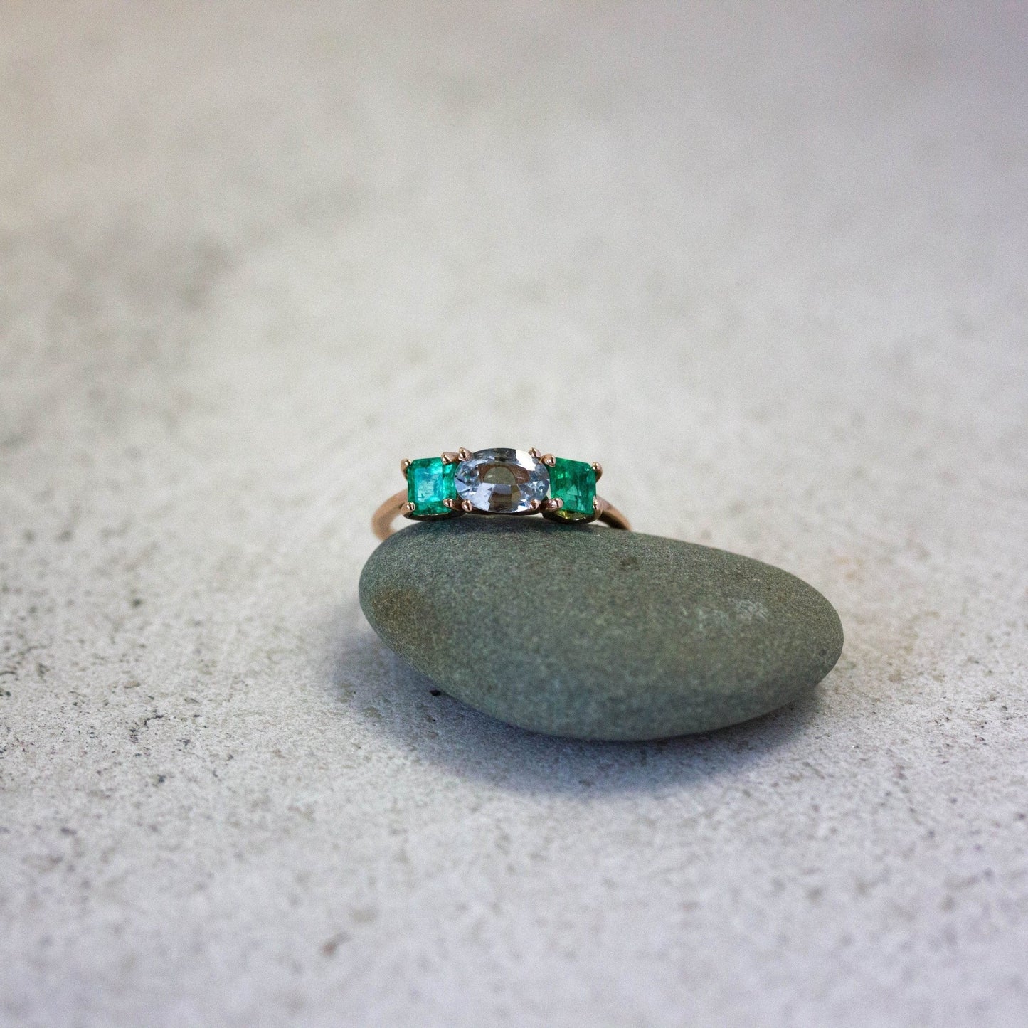 White Sapphire Engagement Ring - Madelynn Cassin Designs
