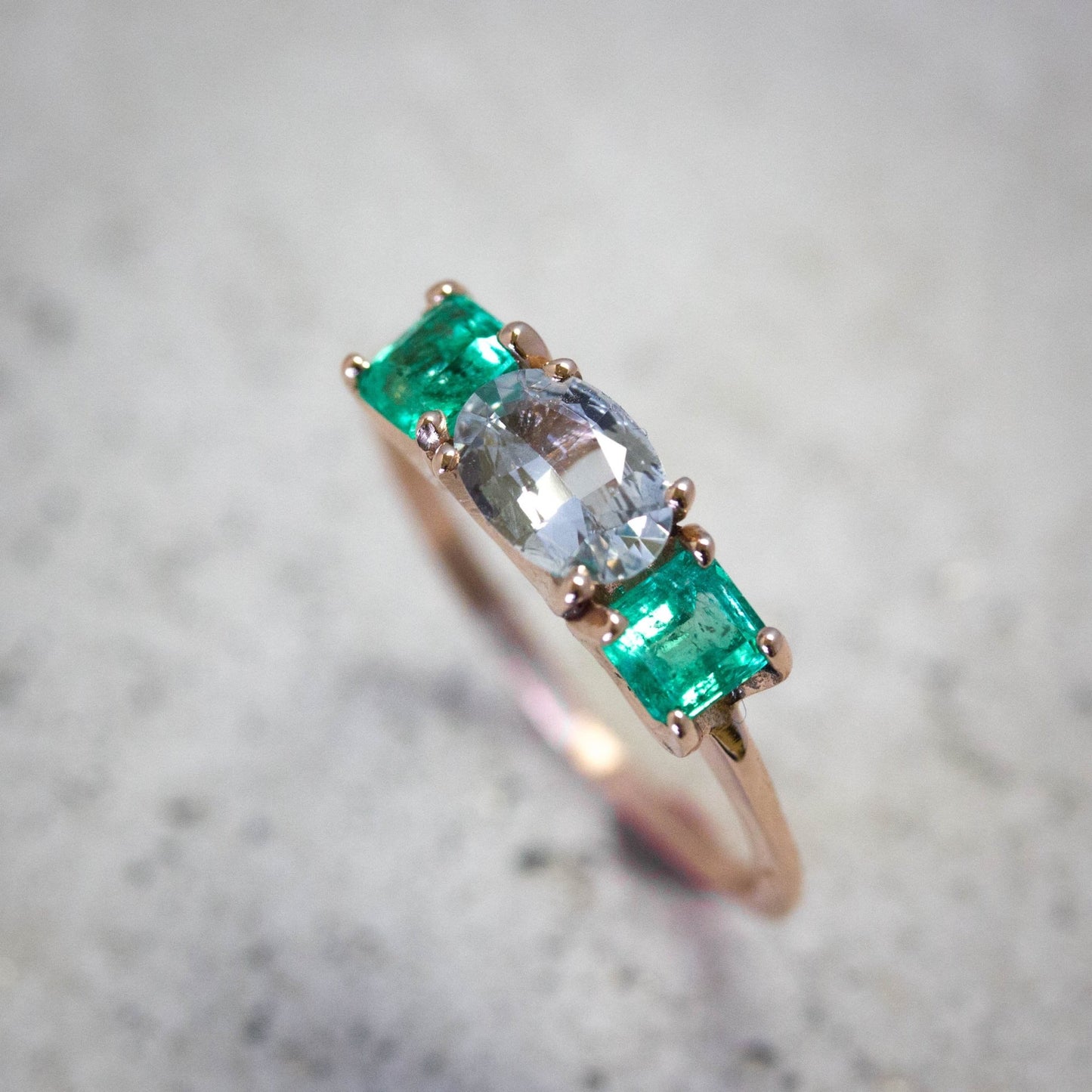 White Sapphire Engagement Ring - Madelynn Cassin Designs