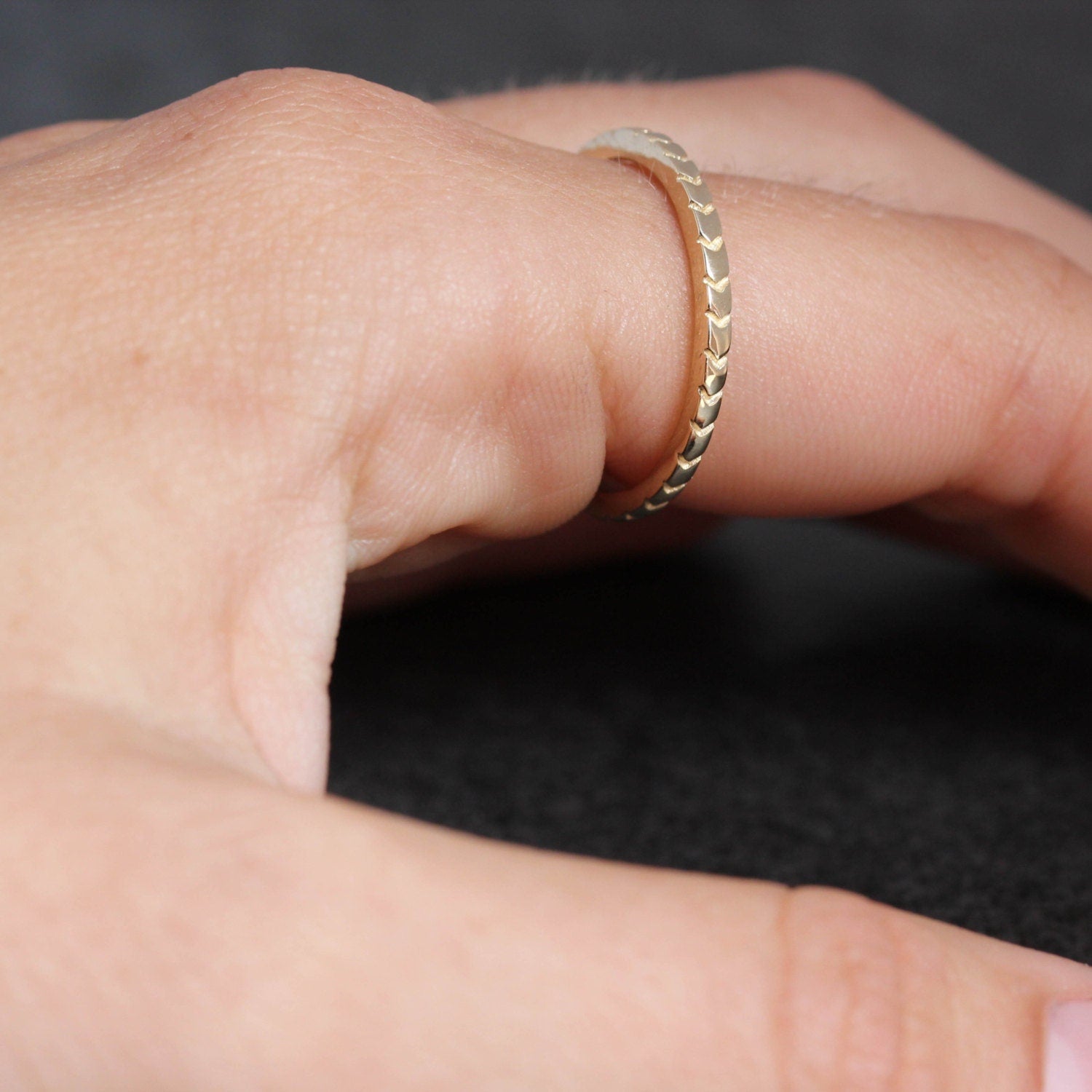 Unique Thin Gold Wedding Ring – Hozoni Designs