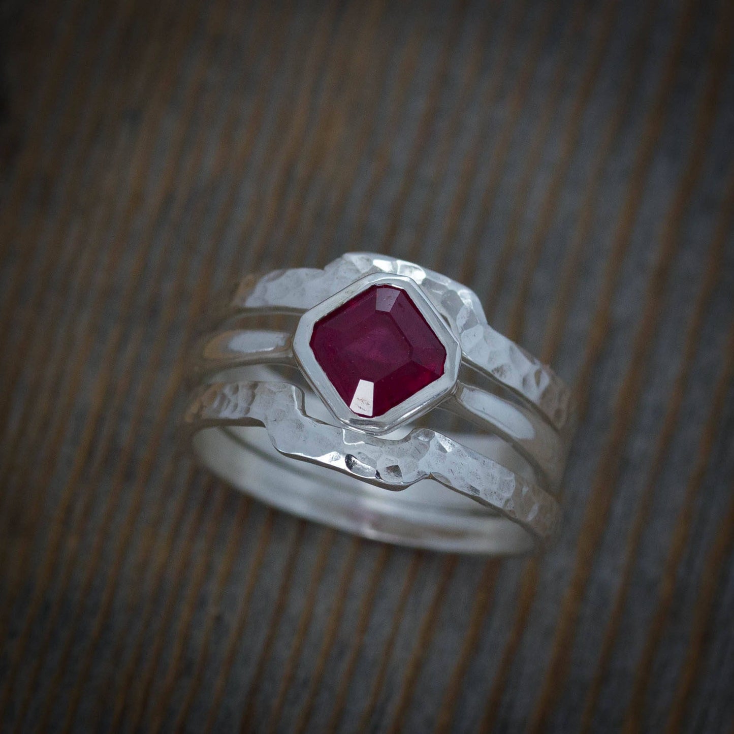 Asscher Cut Ruby Ring Solitaire Gemstone - Madelynn Cassin Designs