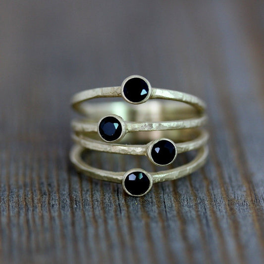 Black Spinel Multistone Ring - Madelynn Cassin Designs