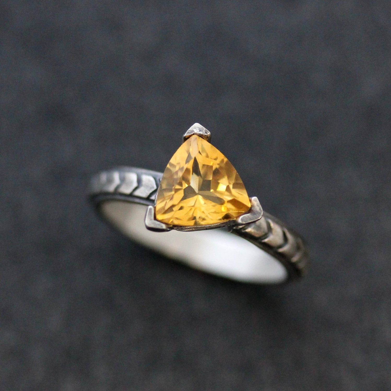 Citrine Gemstone Ring in Sterling Silver - Madelynn Cassin Designs
