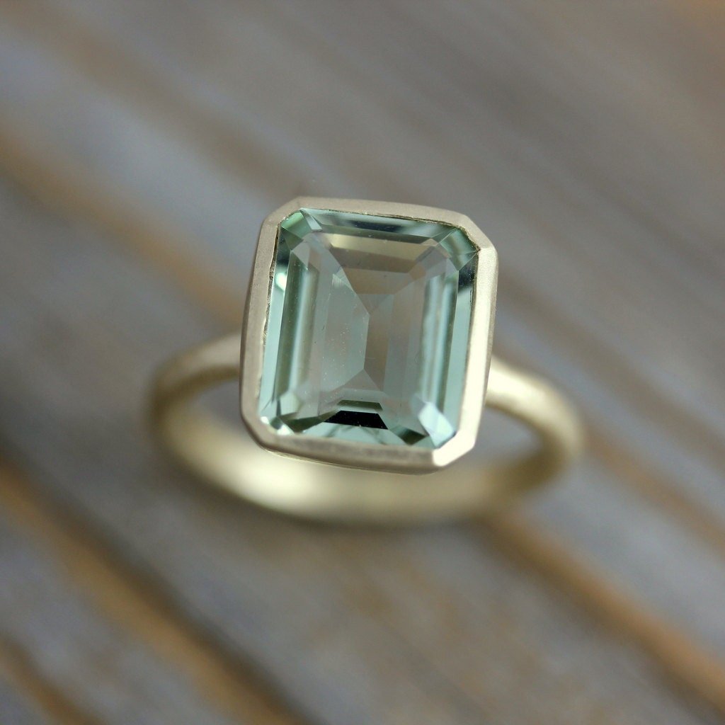 Green hot sale prasiolite ring