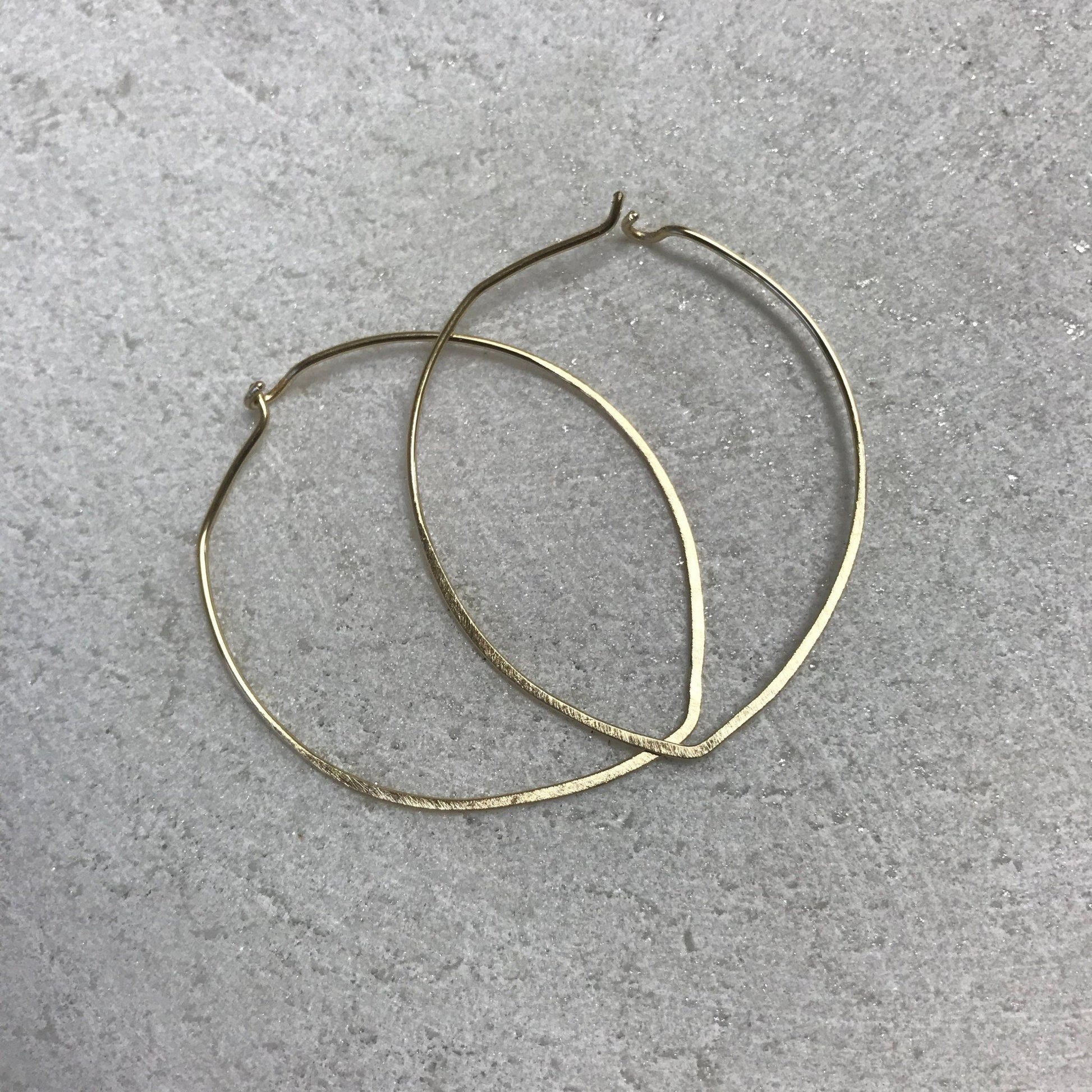 Falling Leaf Hoop Earrings in Yellow Gold - Madelynn Cassin Designs