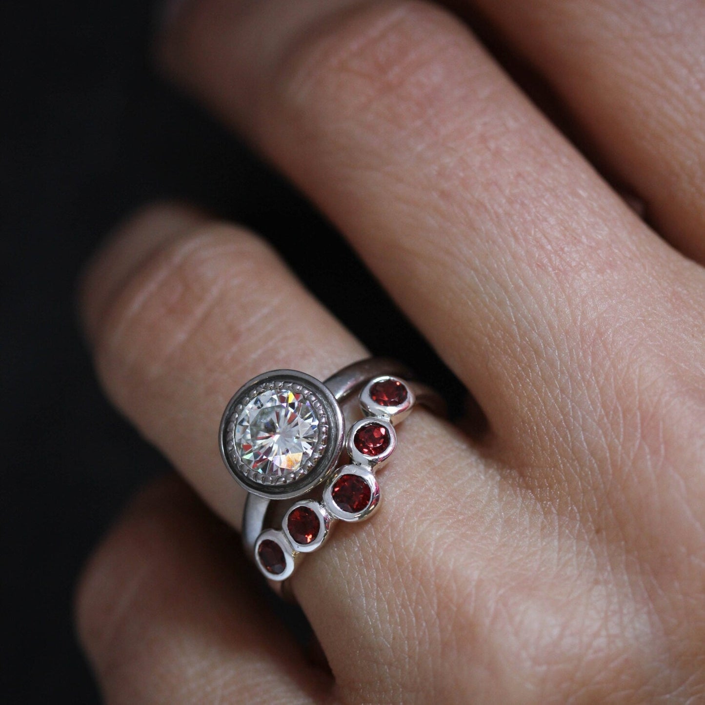 Five Stone Garnet Ring - Madelynn Cassin Designs