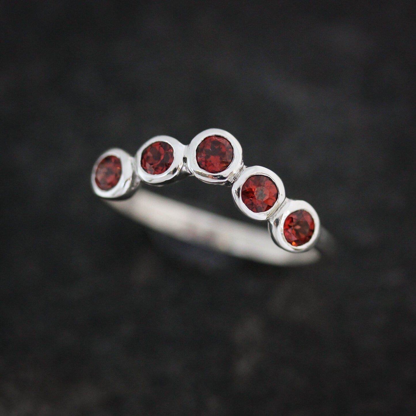 Five Stone Garnet Ring - Madelynn Cassin Designs