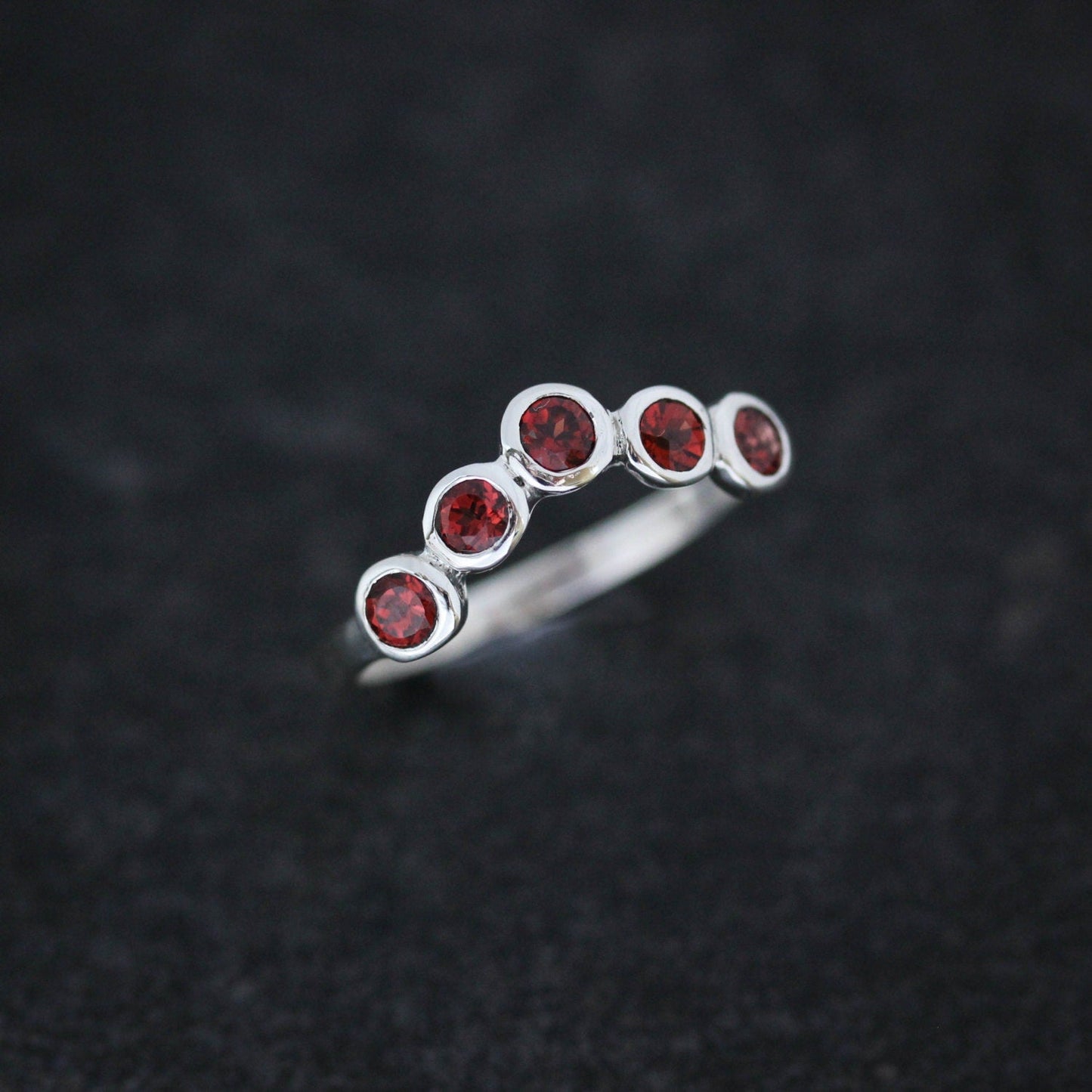 Five Stone Garnet Ring - Madelynn Cassin Designs