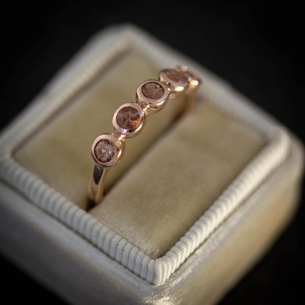 Five Stone Oregon Sunstone Ring - Madelynn Cassin Designs