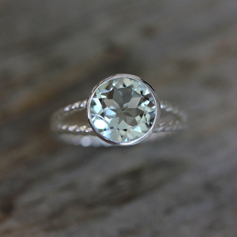 Green Amethyst Rope Split Shank Ring - Madelynn Cassin Designs