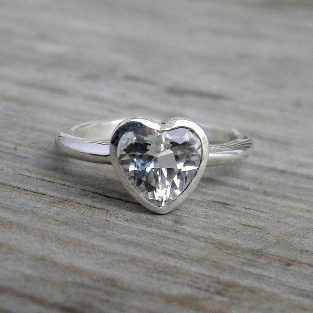 Heart Shaped White Topaz Ring - Madelynn Cassin Designs