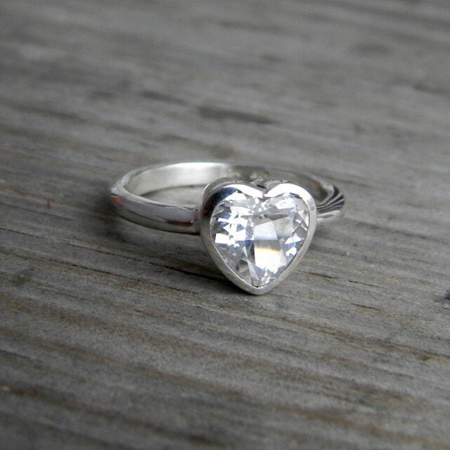 Heart Shaped White Topaz Ring - Madelynn Cassin Designs