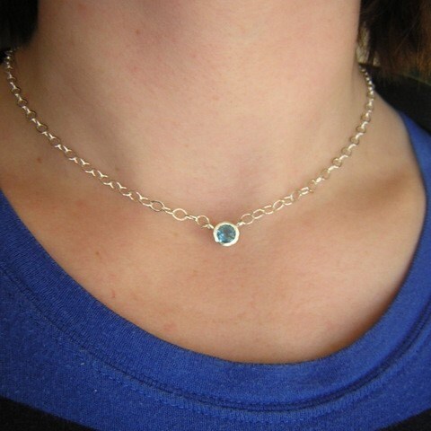 A woman wearing handmade Citrine and Sterling Tinsel Necklace - Ready to Ship by Cassin Jewelry.