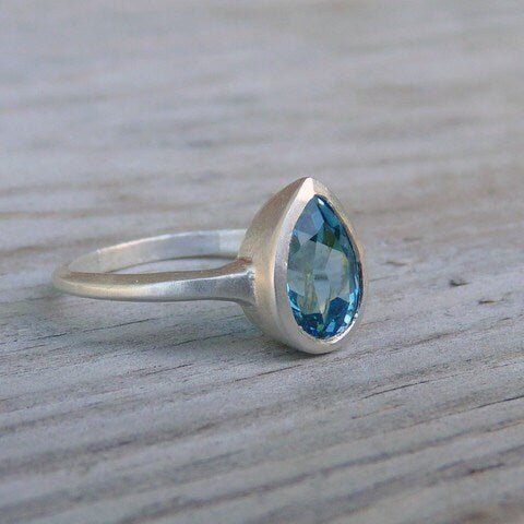 London Blue Topaz Pear Ring - Madelynn Cassin Designs