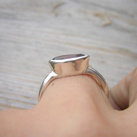 Marquise Garnet Silver Ring - Madelynn Cassin Designs