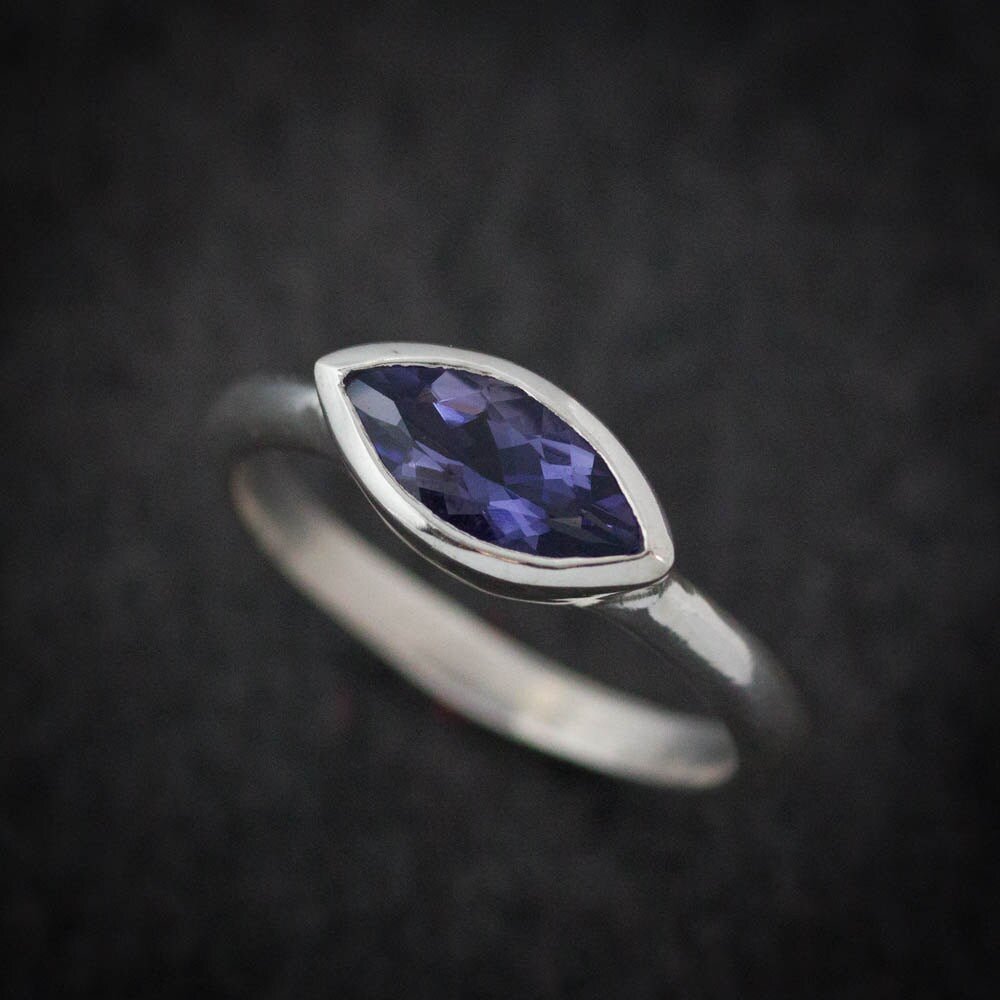 Marquise Shape Iolite Ring - Madelynn Cassin Designs