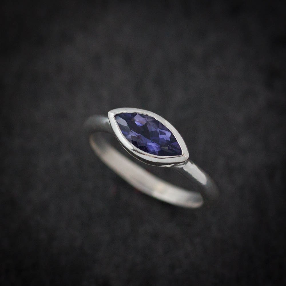Marquise Shape Iolite Ring - Madelynn Cassin Designs